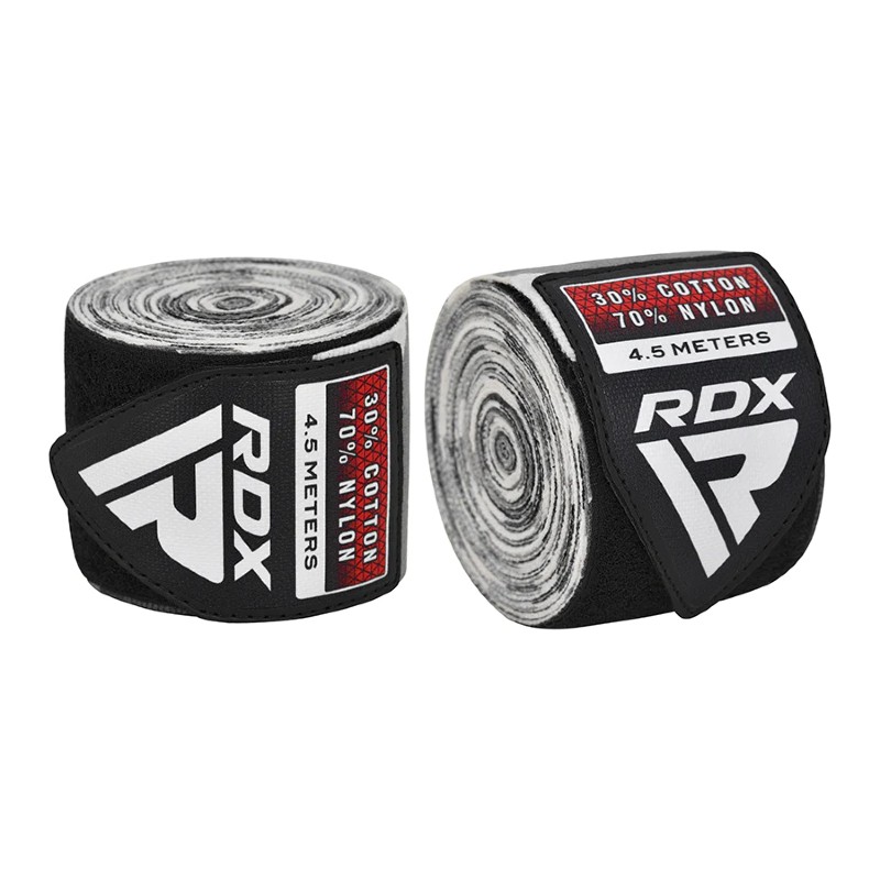 RDX Sports WX 4.5m Elasticated Boxing Hand Wraps (Camo Grey)